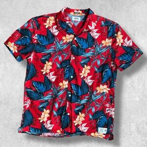 hawaiian tropical print short sleeve classic fit shirt